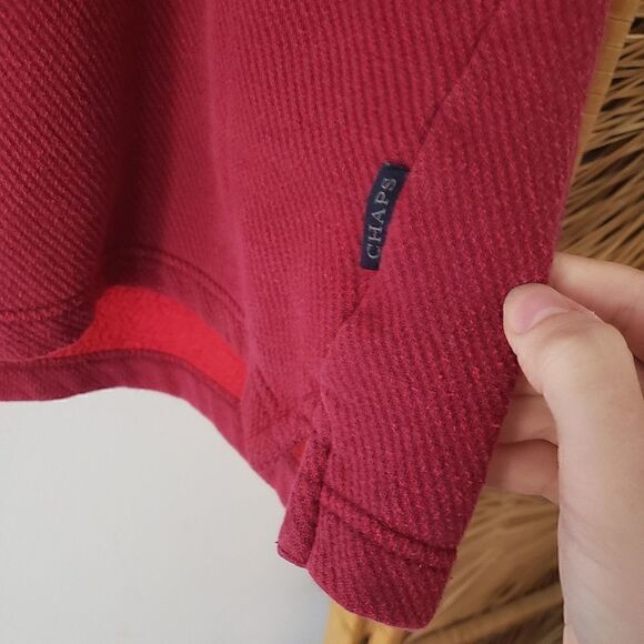 Chaps Quarter Zip Red S - Picture 3 of 4